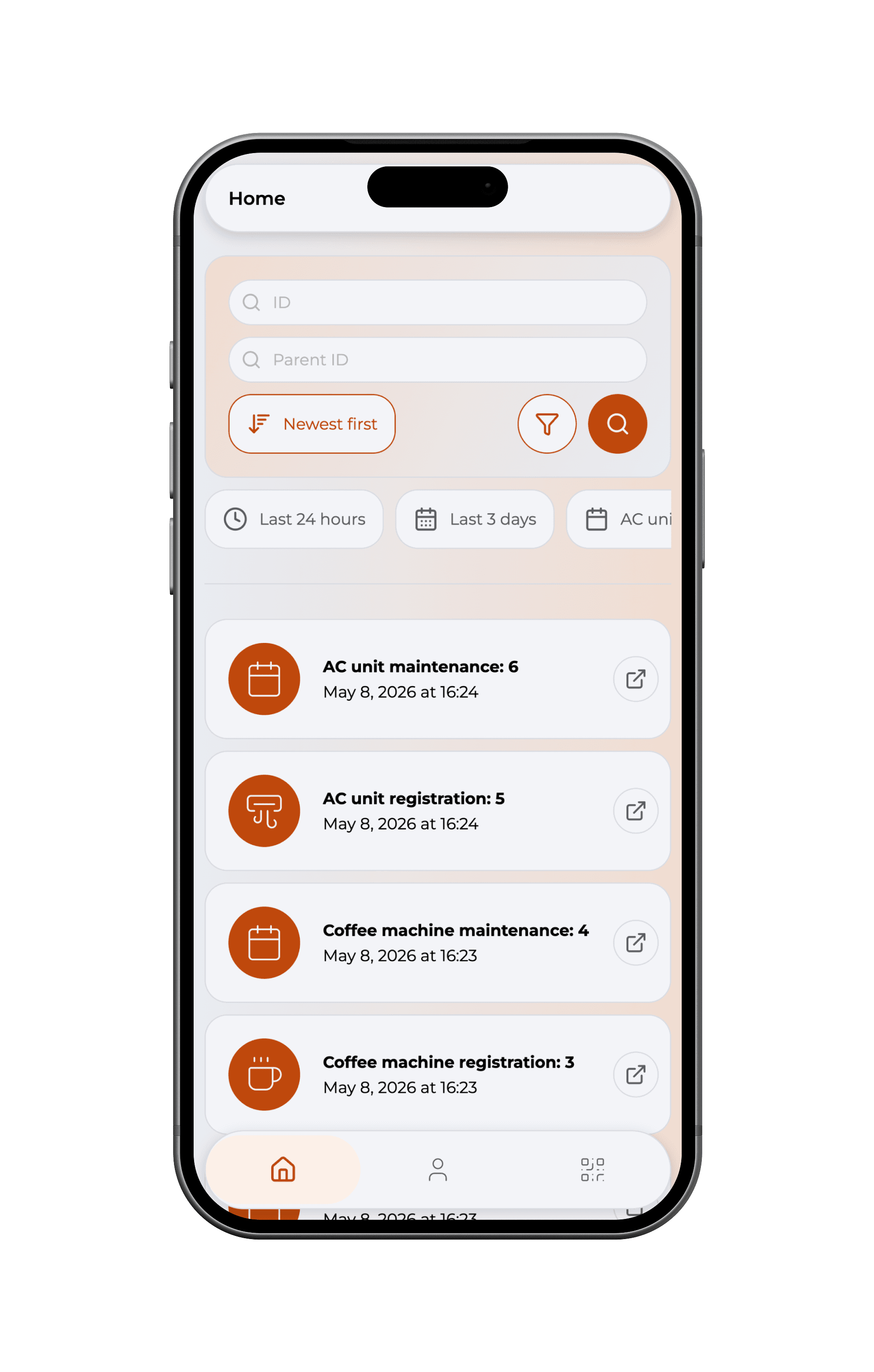 Novompo customer app preview on iPhone